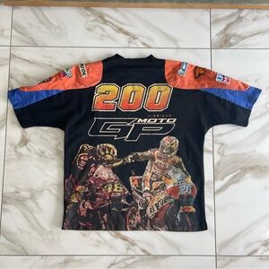 Vie Riche Paris Moto Racing Logo Patch Cotton Tee Shirt Size Mens Small